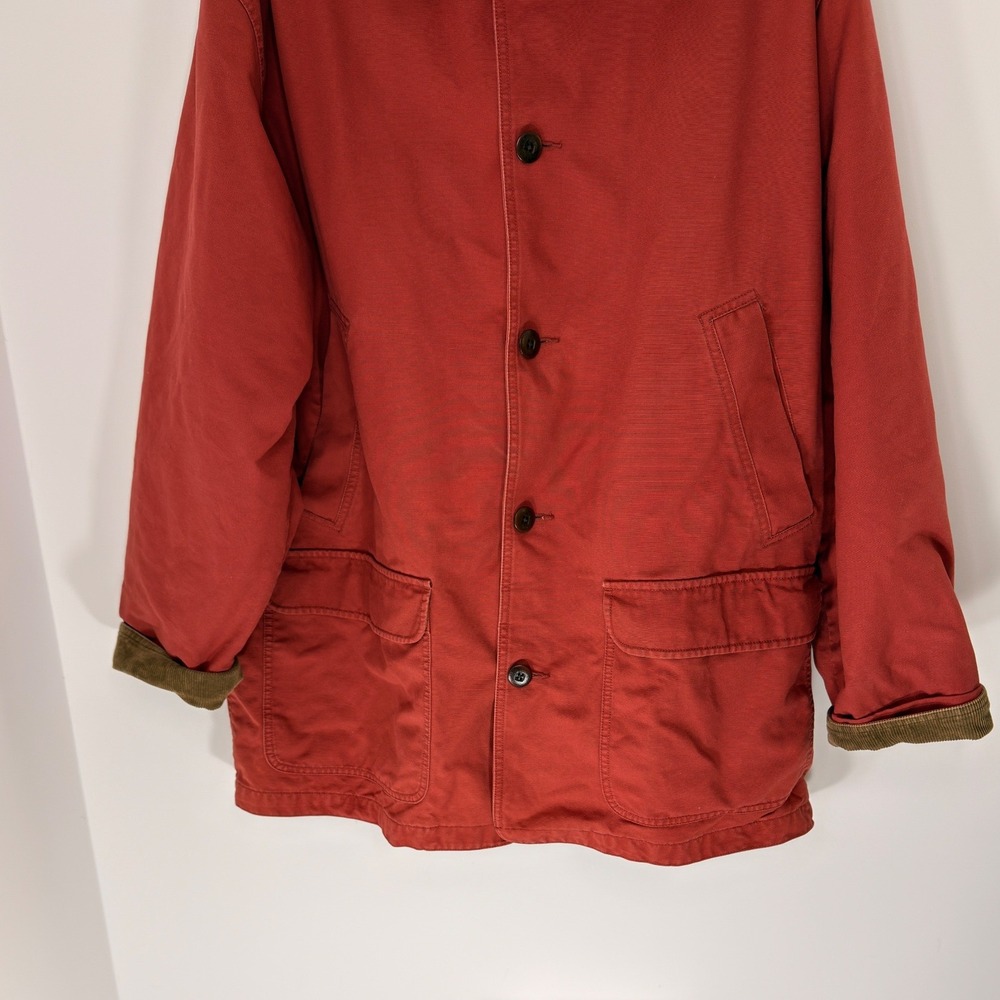 L.L. Bean Barn Coat Men's Plus Orange Corduroy Chore Vintage Field Canvas XXL - Picture 5 of 13